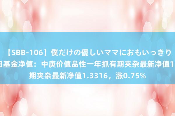 【SBB-106】僕だけの優しいママにおもいっきり甘えたい 7月26日基金净值：中庚价值品性一年抓有期夹杂最新净值1.3316，涨0.75%