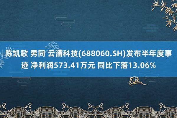 陈凯歌 男同 云涌科技(688060.SH)发布半年度事迹 净利润573.41万元 同比下落13.06%