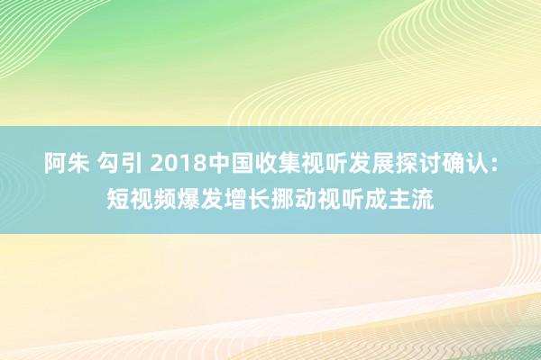 阿朱 勾引 2018中国收集视听发展探讨确认：短视频爆发增长挪动视听成主流