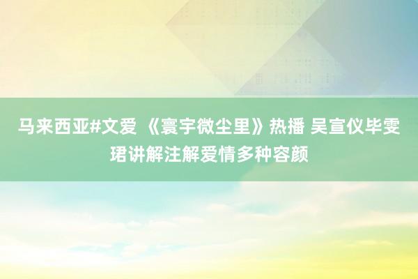 马来西亚#文爱 《寰宇微尘里》热播 吴宣仪毕雯珺讲解注解爱情多种容颜